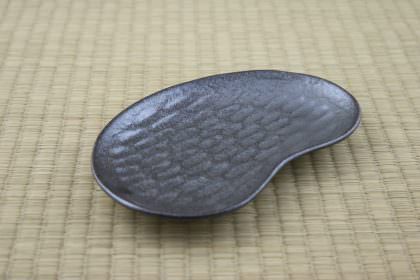 Plate - Kidney shape - Metallic Grey
