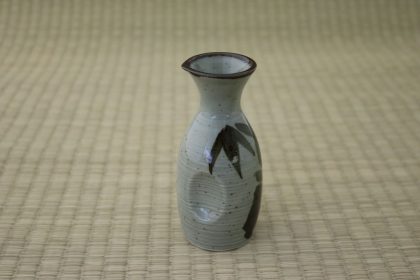 Sake Jug - Green Bamboo Leaf - 5.5 x 13 cmh