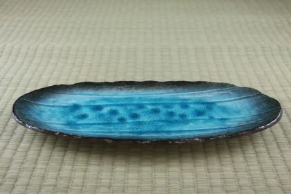 Plate - Oval - Aizome Sky Blue - 33 x 14 cm